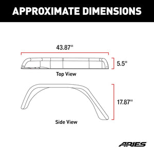 Product of Aries 2500201 Non-Exposed Fasteners Black Fender Flare - Set Of 2 