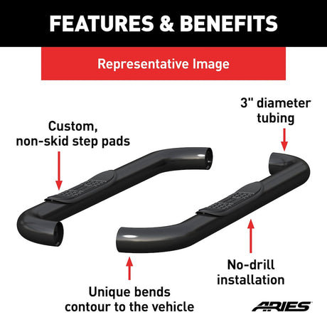 Product of Aries 204048 Nerf Bar With Surface Steps 