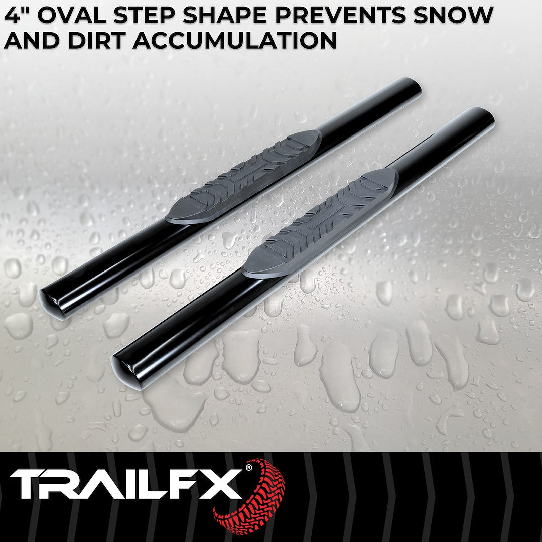 Product of TrailFX A1541B TFX 4" Oval Tube Side Steps Nerf Bar With Surface Steps 