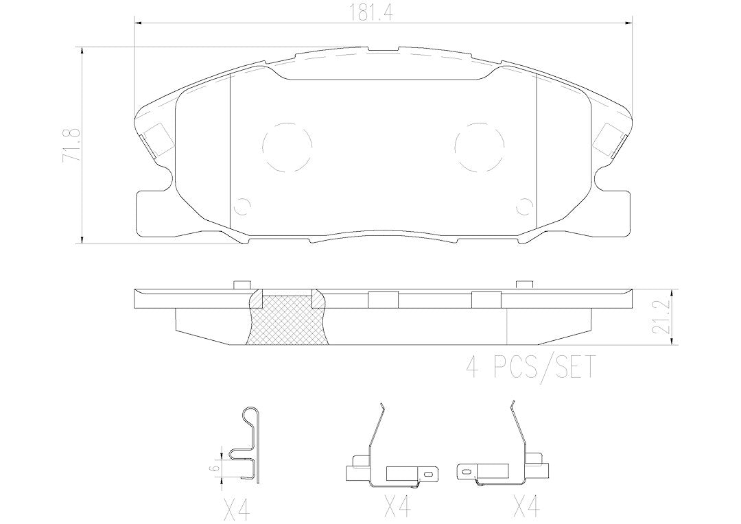 Product of Brembo P18037N Brake Pad - Set Of 4 