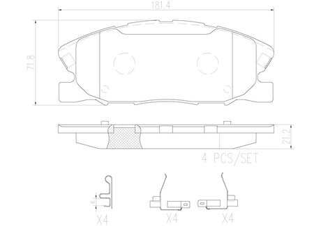Product of Brembo P18037N Brake Pad - Set Of 4 