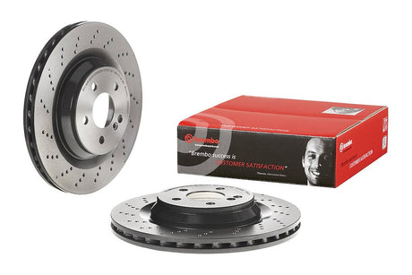 Product of Brembo 09B84241C02 Vented Cross Drilled 1 Piece Brake Rotor 