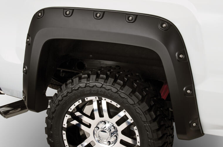 Product of Bushwacker 40940-02 Pocket Style/ Exposed Fasteners Black Fender Flare - Set Of 4 