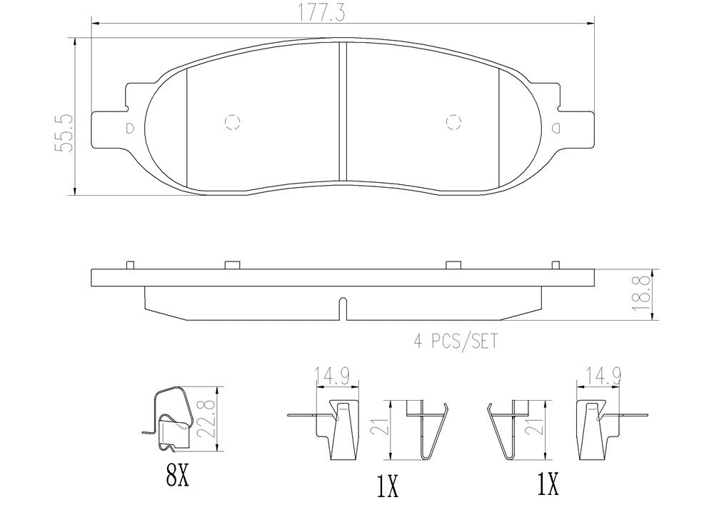 Product of Brembo P24118N Brake Pad - Set Of 4 