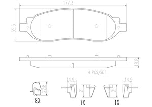 Product of Brembo P24118N Brake Pad - Set Of 4 