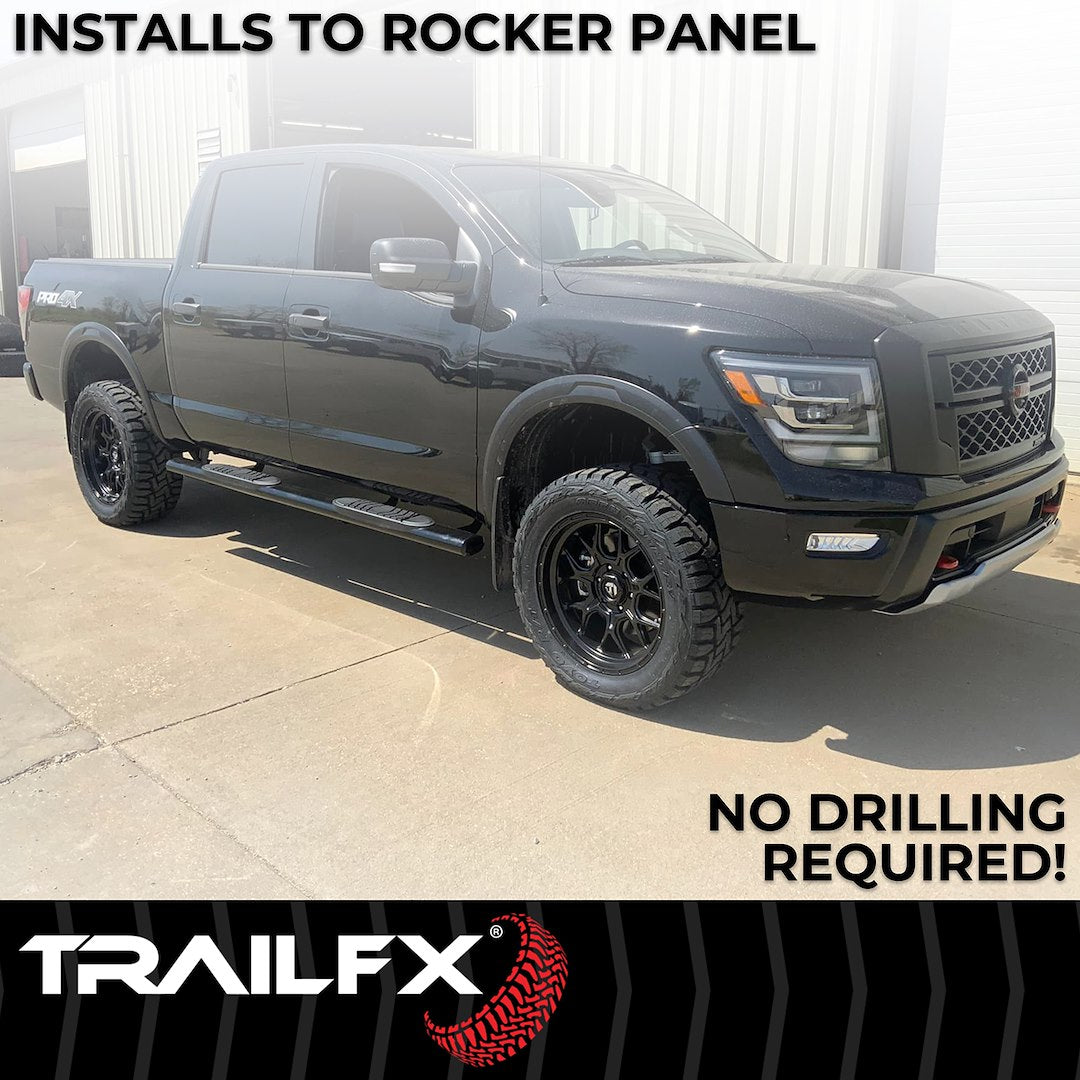 Product of TrailFX A8249B TFX 6" Oval Straight Side Bars Nerf Bar With Surface Steps 