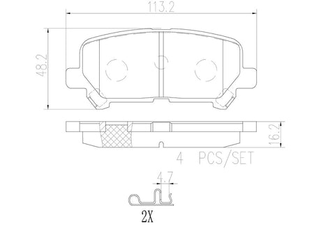 Product of Brembo P28082N Brake Pad - Set Of 4 