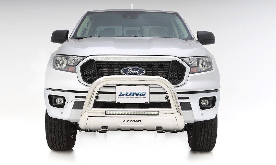Product of Lund International 47021300 Bull Bar Polished 3-1/2 Inch Yes with skid plate 