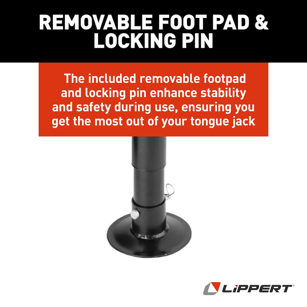 Product of Lippert Components 733926 2000 Pound Manual Trailer Tongue Jack 