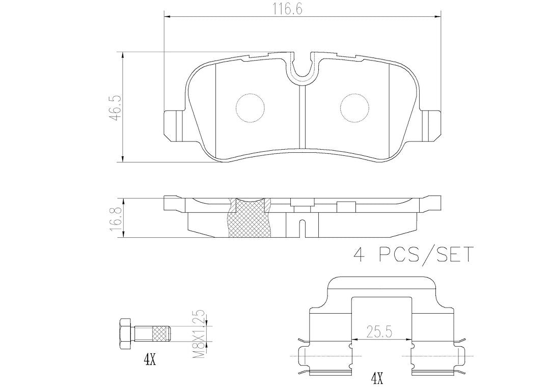 Product of Brembo P44013N Brake Pad - Set Of 4 