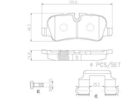 Product of Brembo P44013N Brake Pad - Set Of 4 