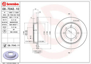 Product of Brembo 08704211C02 Solid 1 Piece Brake Rotor 