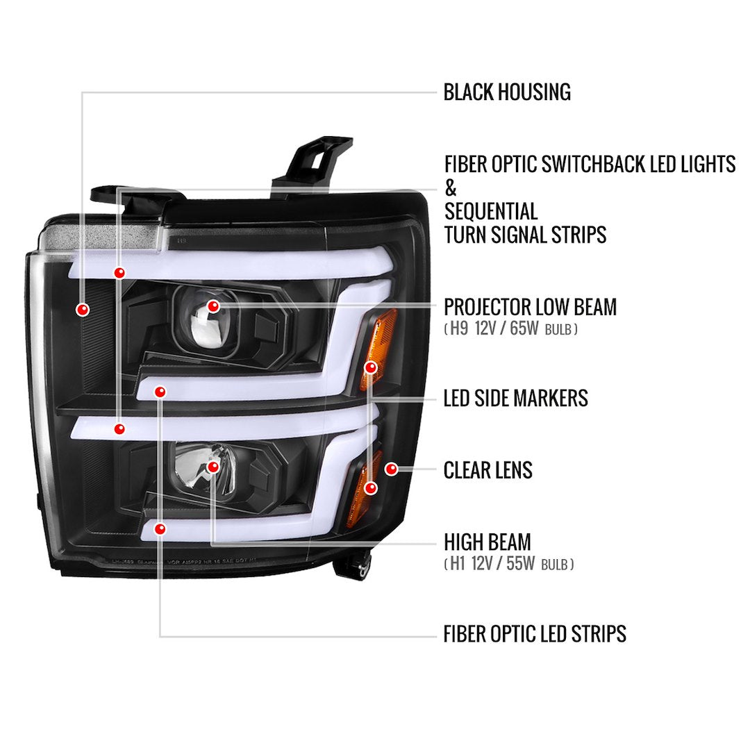 Spec-D Tuning 2lhp-Siv1525jm-Sq-Tm Headlight Assembly||||92||sdt1525jmsqtm||1918779
