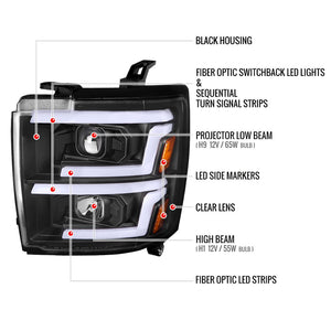 Spec-D Tuning 2lhp-Siv1525jm-Sq-Tm Headlight Assembly||||92||sdt1525jmsqtm||1918779