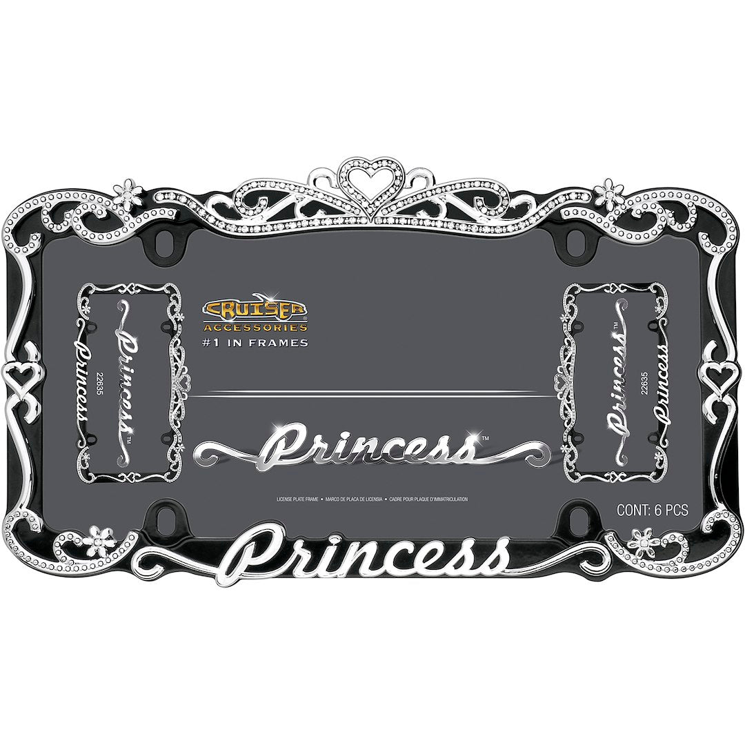 Cruiser 22635 License Plate Frame||22635_P01-Princess_Chrome_Black-Inpack.Jpg||86||c3422635||1288362