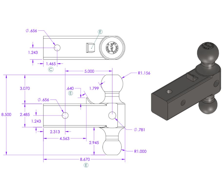 Product of Gen-Y Hitch GH-061 Receiver Trailer Hitch Ball Mount 