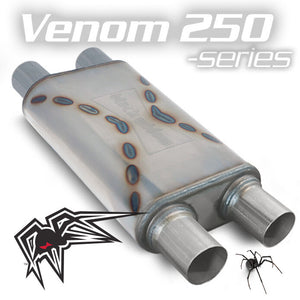 Product of Black Widow Exhaust BWDDV2-22 Venom 250-Series Stainless Steel Exhaust Muffler 