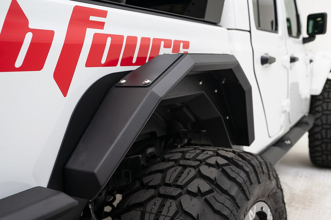Product of Fab Fours JT1001-1 Pocket Style/ Exposed Fasteners Black Fender Flare - Set Of 2 