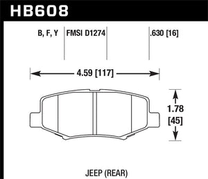 Product of Hawk Performance HB608Y.630 Performance/ Street Brake Pad - Set Of 4 