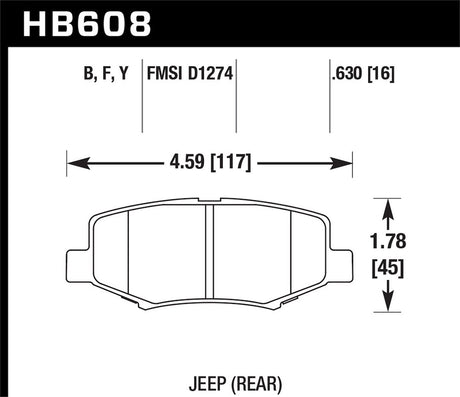 Product of Hawk Performance HB608Y.630 Performance/ Street Brake Pad - Set Of 4 