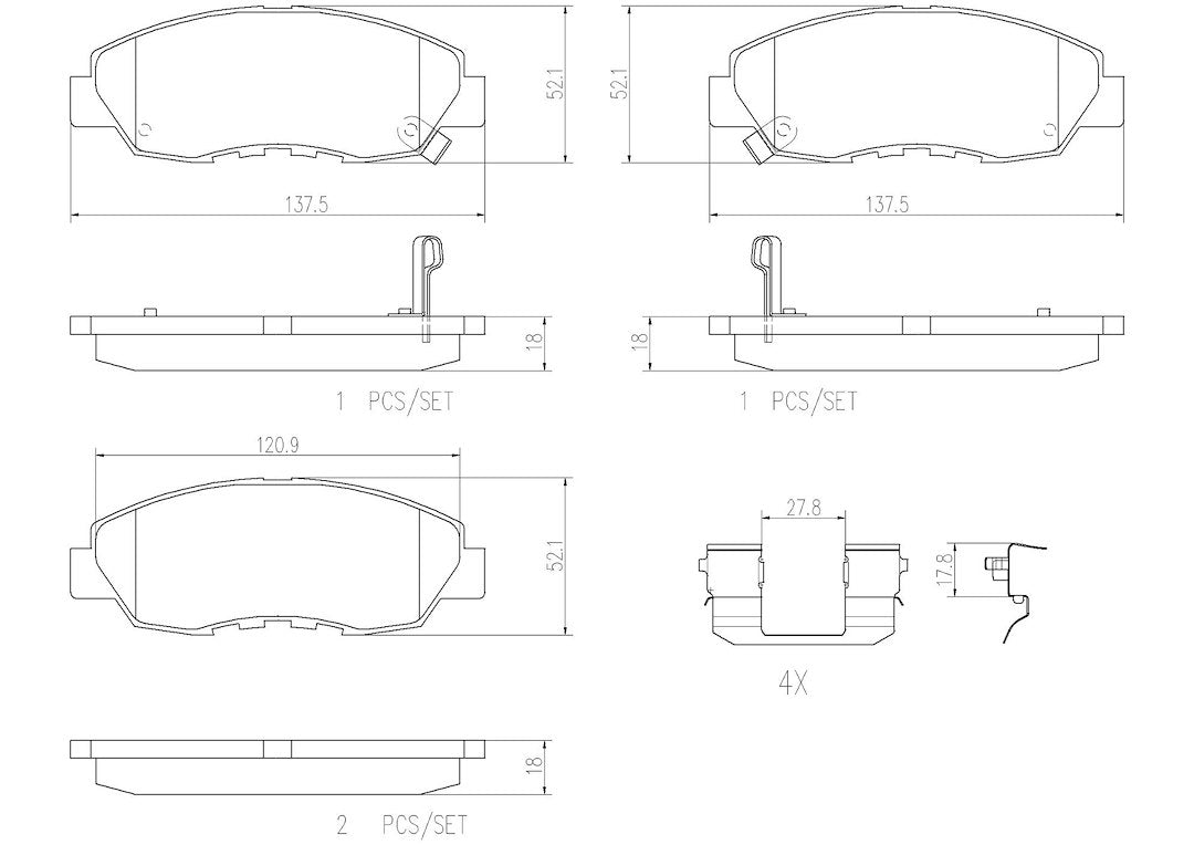 Product of Brembo P28042N Brake Pad - Set Of 4 