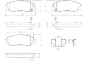 Product of Brembo P28042N Brake Pad - Set Of 4 