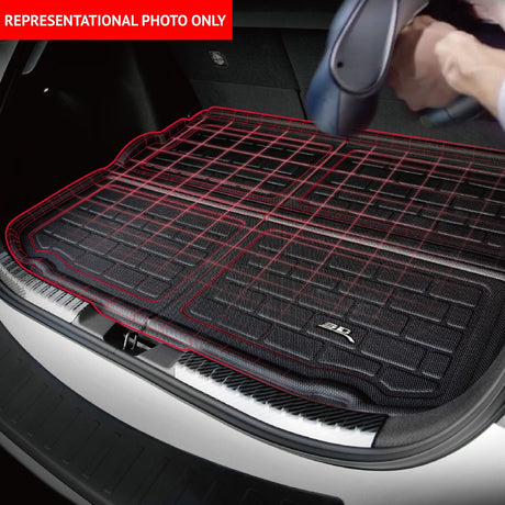 Product of 3D Mats M1FR1301309 Black Thermoplastic Rubber Of Carbon Fiber Texture To Back Of 3rd Seat Cargo Area Liner 