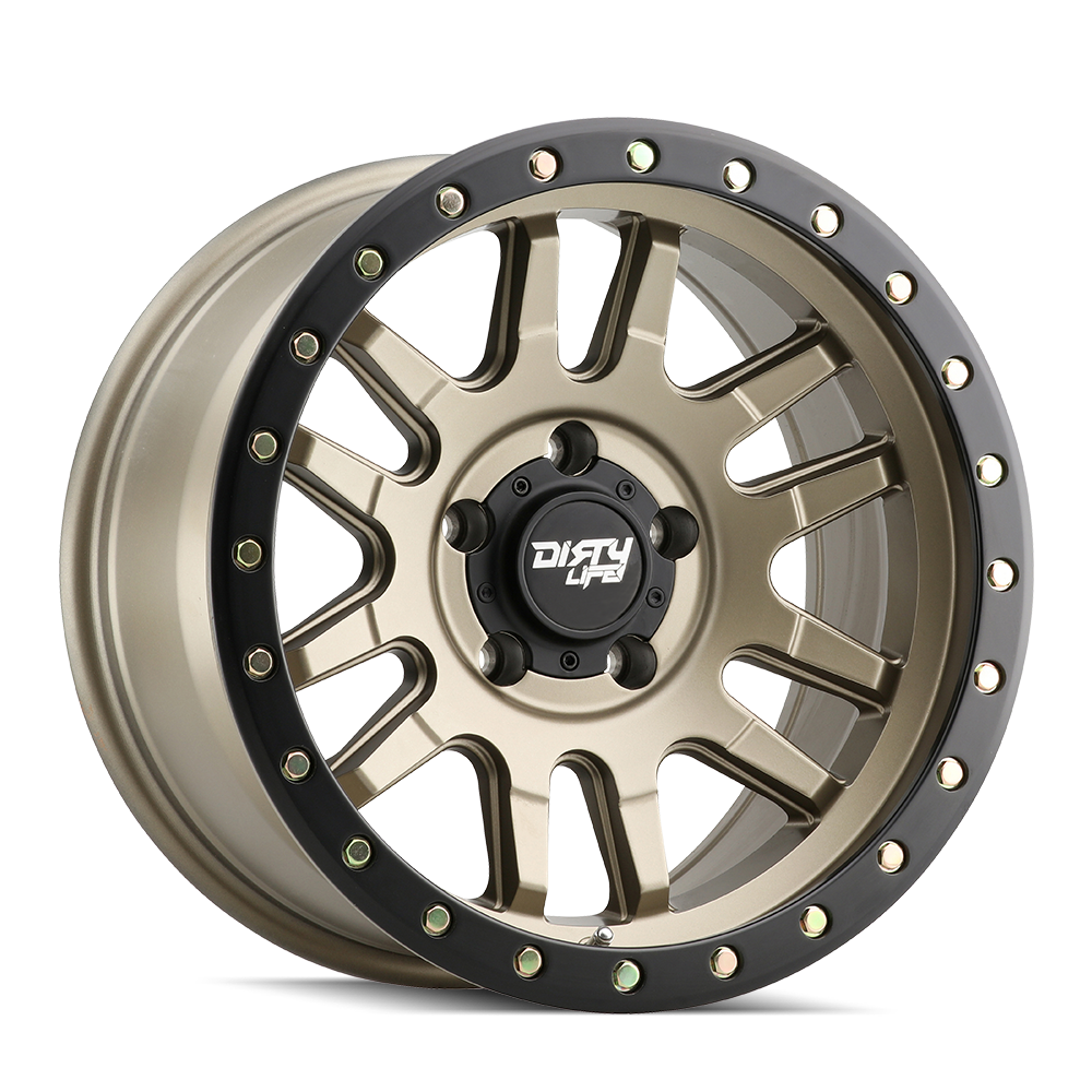 Product of Dirty Life Race Wheels 17x9 Gold With Black Lip Wheel - 6x5.50 Bolt Pattern 