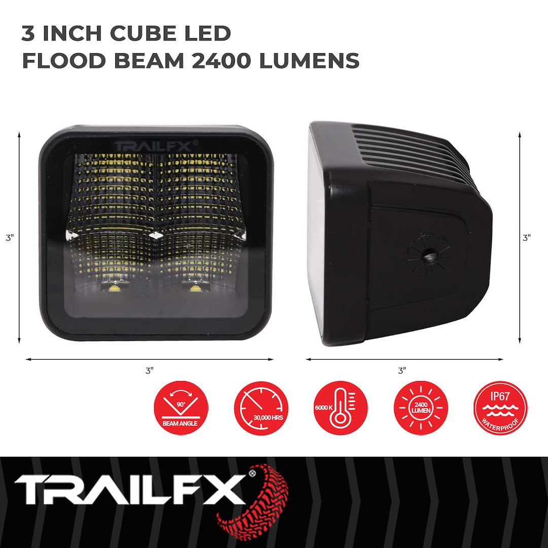 Product of TrailFX 2X2CFBK Driving/ Fog Light 