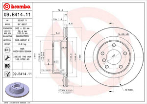 Product of Brembo 09B41411C02 Vented 1 Piece Brake Rotor 