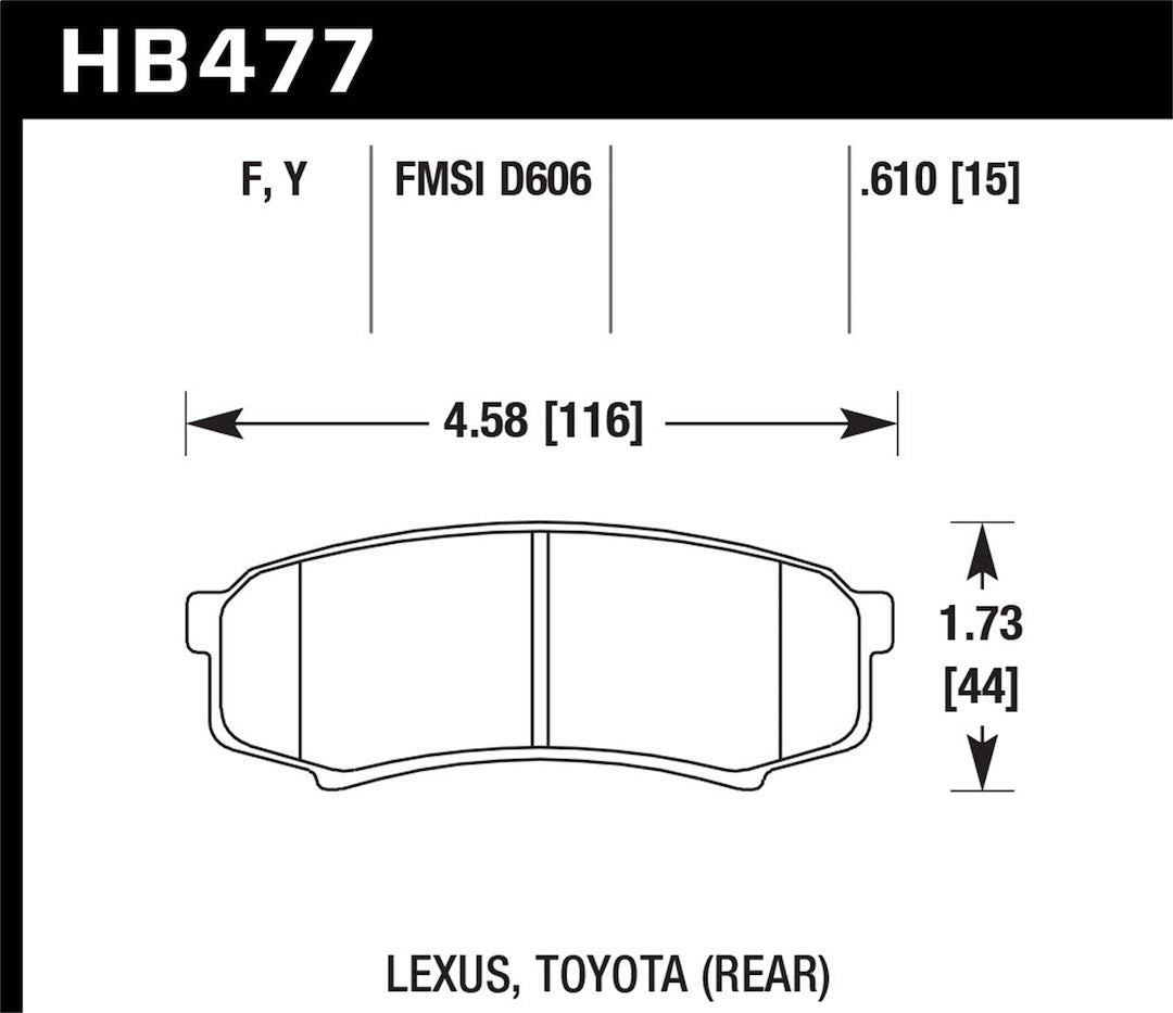 Hawk Performance Hb477y.610 Brake Pad||hb477.Jpg||86||h27hb477y610||1015883