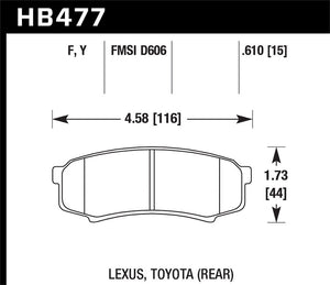 Hawk Performance Hb477y.610 Brake Pad||hb477.Jpg||86||h27hb477y610||1015883