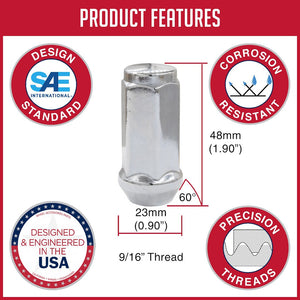 Product of Coyote Wheel Accessories 301167 60 Degree Conical Bulge 9/16x18 Lug Nut 