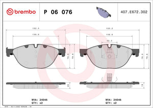 Product of Brembo P06076 Brake Pad - Set Of 4 