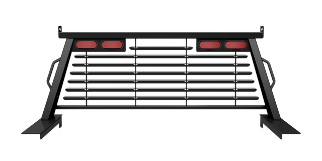 Product of B&W Trailer Hitches PUCP7502BA Threaded Fasteners Black Gloss Powder Coated Louvered Headache Rack 