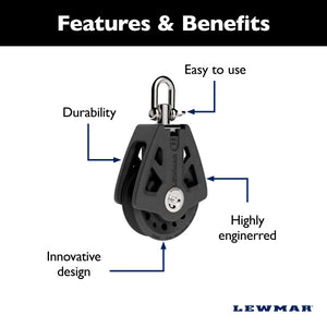 Lewmar 29927201bk Sailboat Block||||86||lew29927201bk||2024738