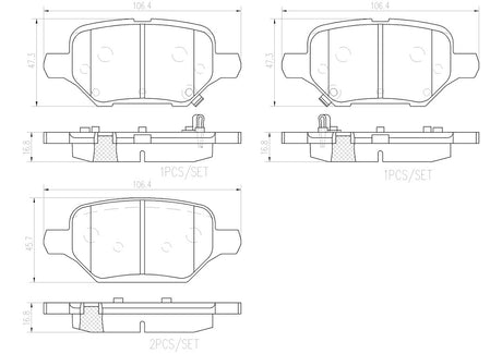 Product of Brembo P10079N Brake Pad - Set Of 4 