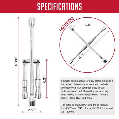 Coyote Wheel Accessories 980001 Lug Nut Wrench||2_Specifications.Jpg||86||rev980001||938276