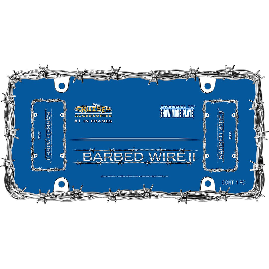 Cruiser 22230 License Plate Frame||22230_P01-Barbed-Wire-Ii_Chrome-Inpack.Jpg||86||c3422230||1221844