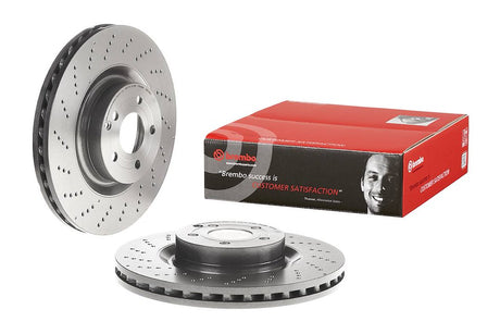 Product of Brembo 09B74651C02 Vented Cross Drilled 1 Piece Brake Rotor 
