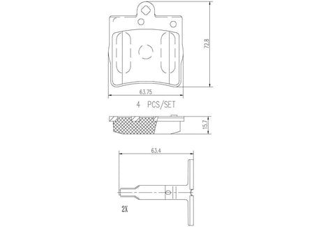 Product of Brembo P50025N Brake Pad - Set Of 4 