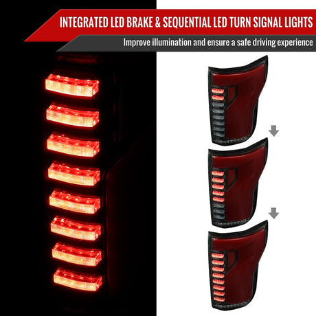 Product of Spec-D Tuning LT-F15015SMLED-SQ-RS Tail Light Assembly 