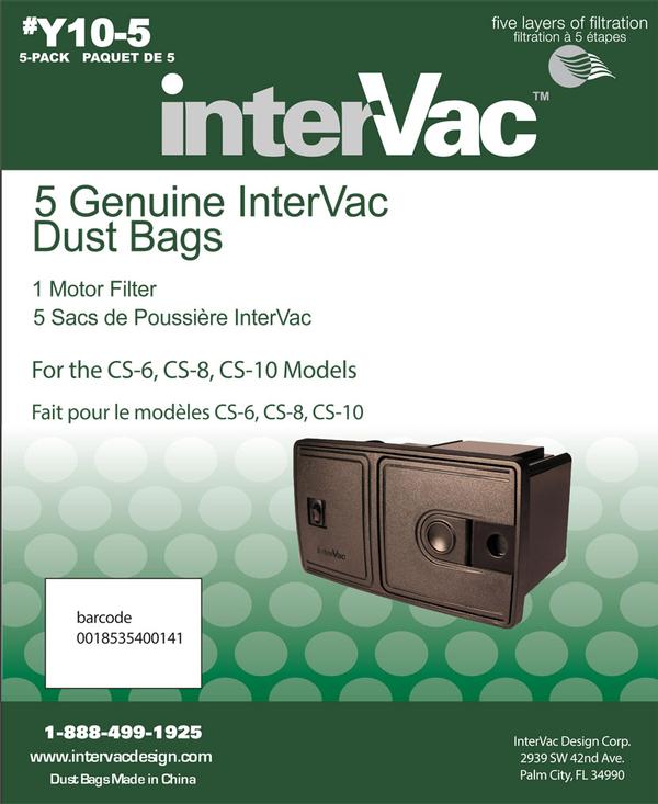 Intervac Design Y10-5 Vacuum Cleaner Bag||y10-5.Jpg||85||i7hy105||1346567