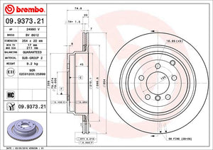 Product of Brembo 09937321C02 Vented 1 Piece Brake Rotor 