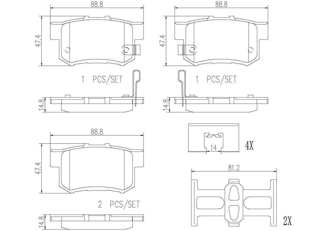 Product of Brembo P28039N Brake Pad - Set Of 4 