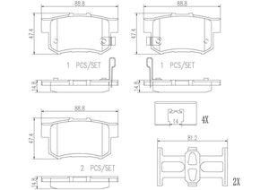 Product of Brembo P28039N Brake Pad - Set Of 4 