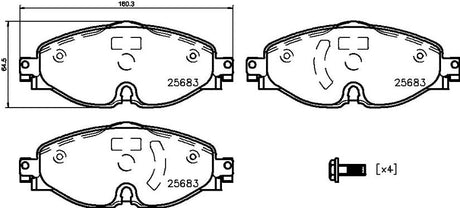 Product of Brembo P85147N Brake Pad - Set Of 4 