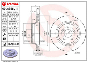 Product of Brembo 09A35811C02 Vented 1 Piece Brake Rotor 