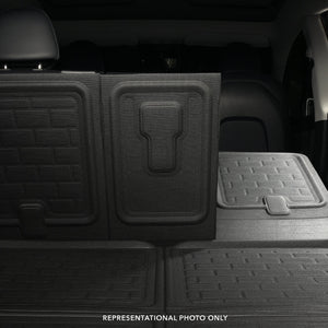 Product of 3D Mats Q1KA0721309 Black Thermoplastic Rubber Of Carbon Fiber Texture To Back Of 2nd Seat Cargo Area Liner 