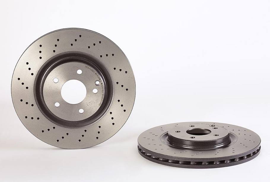 Product of Brembo 09A44821C02 Vented Cross Drilled 1 Piece Brake Rotor 